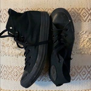 All black hightop converse